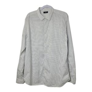 Theory white button up dress shirt mens XXL minimalist quiet luxury officewear